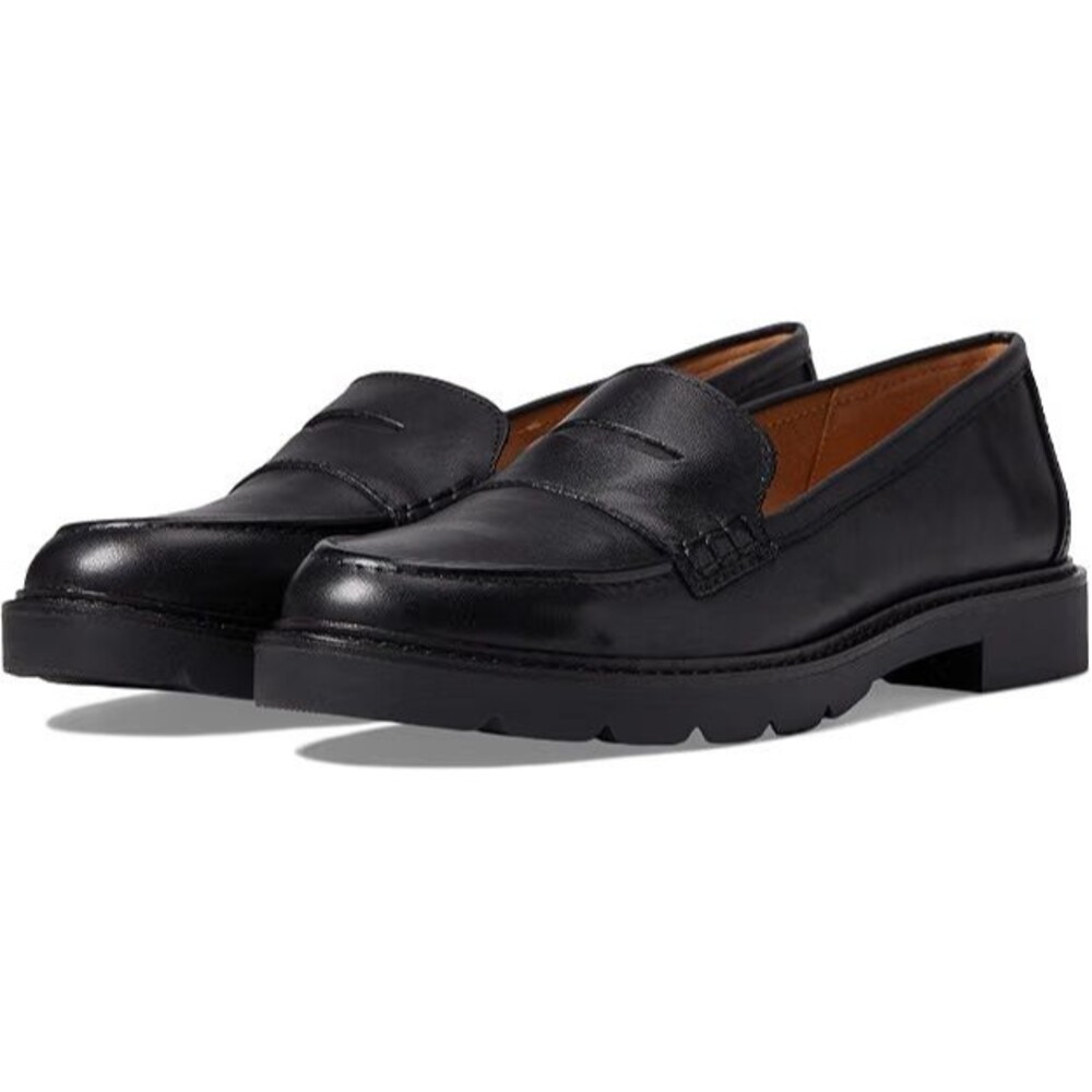 Women's Rockport Kacey Black Leather Slip On Penny Loafers SIZE 11 M New